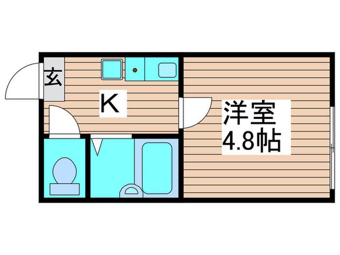 サザンロード五反野(1K/1階)の間取り写真