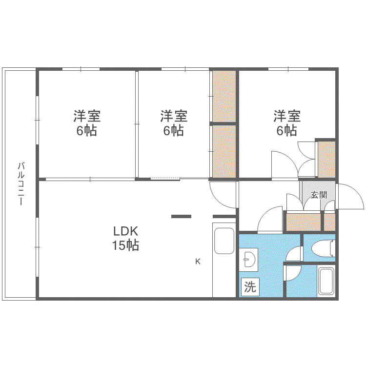 メゾン31(3LDK/3階)の間取り写真
