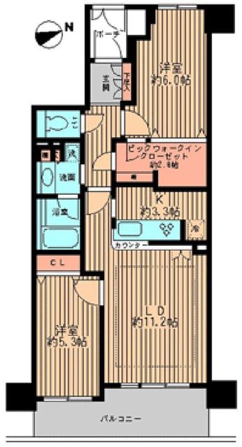 エコロジー浅草橋レジデンス(2LDK/5階)の間取り写真