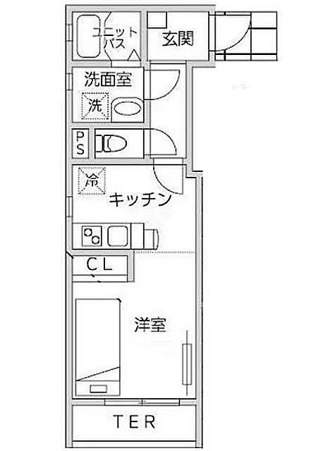 元浅草YKマンション(1K/1階)の間取り写真