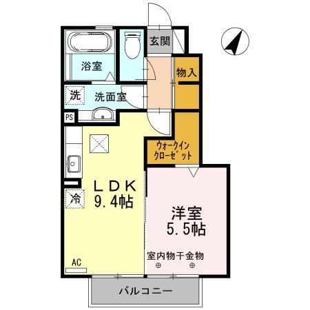ウィル孝永(1LDK/1階)の間取り写真