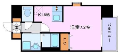 プレサンス名古屋駅前(ワンルーム/6階)の間取り写真