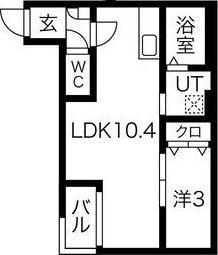 WARREN MATSUSHITAI(1LDK/1階)の間取り写真