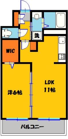 ムゲンハイツ下戸祭(1LDK/1階)の間取り写真