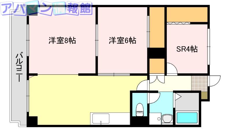 グリーンハイツ米山(2SDK/3階)の間取り写真