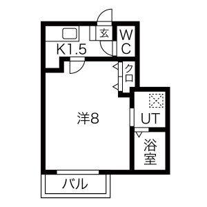 リブレア日比野西B(1K/1階)の間取り写真