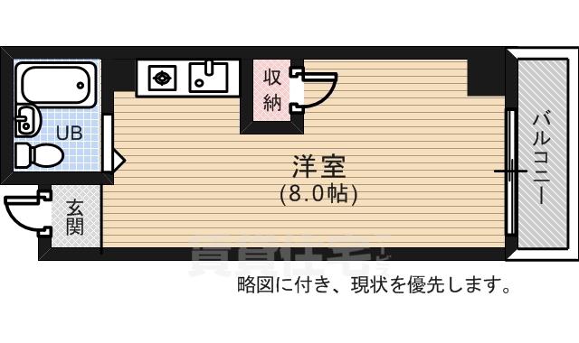 ウエストハイツ(ワンルーム/1階)の間取り写真