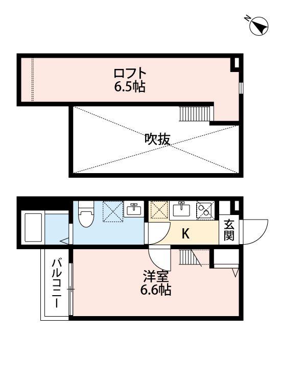TRISTINA柏(1K/2階)の間取り写真