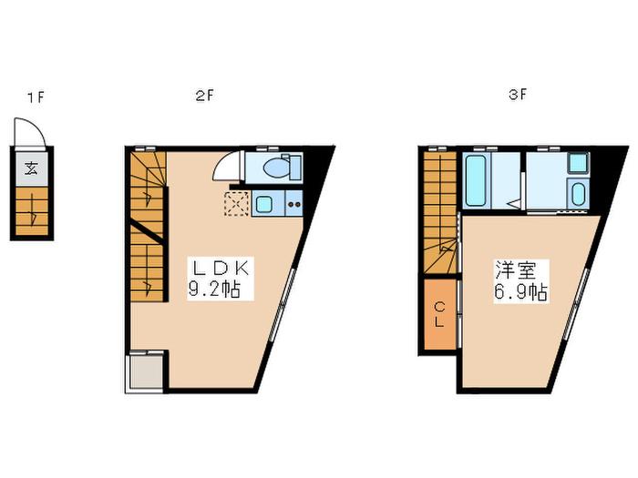 BALMYPLACE駒場東大前(1LDK/2階)の間取り写真