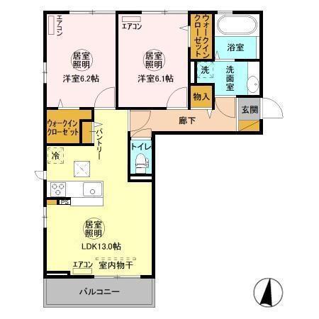 ブレアハウス(2LDK/1階)の間取り写真