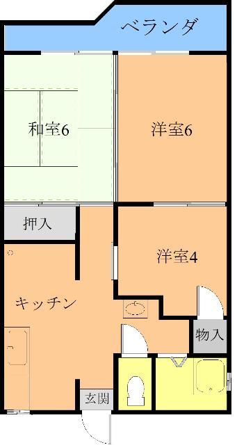 コーポハイランド(3K/1階)の間取り写真