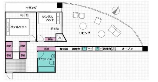 東京ツインパークスレフトウイング(2LDK/31階)の間取り写真