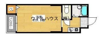 ミドウスジ堺1(1K/2階)の間取り写真