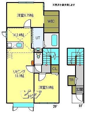 ソアラプレイスC(2LDK/2階)の間取り写真