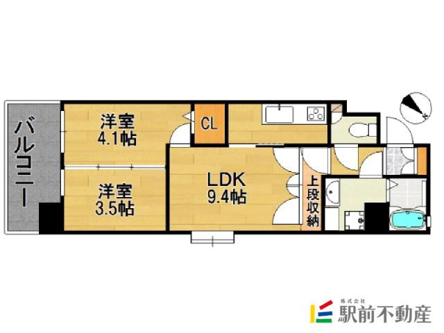 CLUB ORIENT BLD NO.8(2LDK/6階)の間取り写真