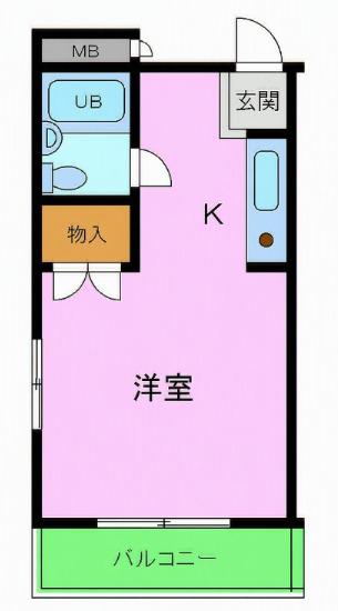 プチメゾン滝谷(ワンルーム/2階)の間取り写真