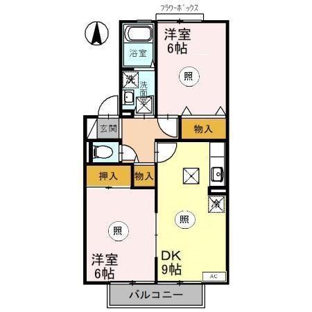 コーポラスITOII A(2DK/1階)の間取り写真