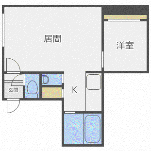 アイアール中の島I (1DK/3階)の間取り写真