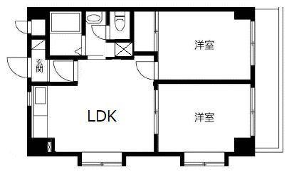 アプリーレ津田沼(2LDK/2階)の間取り写真