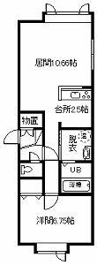 スカイライフ(1LDK/1階)の間取り写真