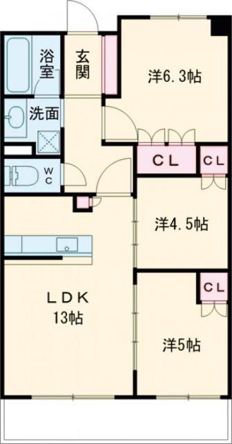 ワコーレ明石大久保ノースブライト(3LDK/2階)の間取り写真