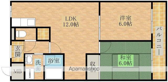 城南マンションII(2LDK/1階)の間取り写真