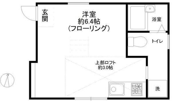 ピエトラI(ワンルーム/2階)の間取り写真
