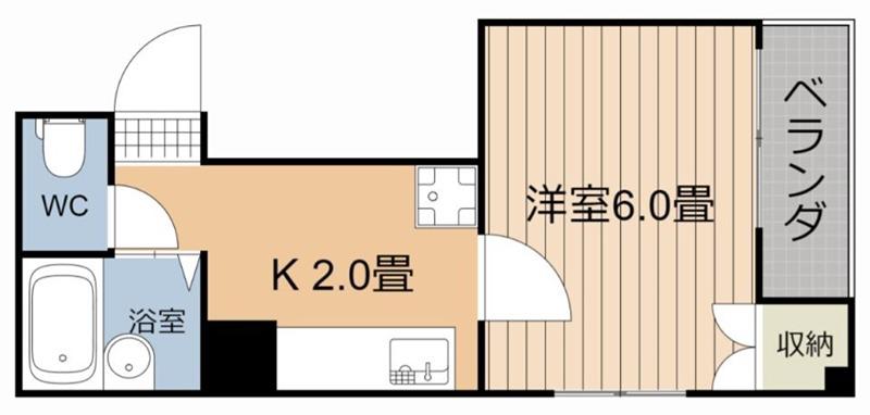 鴨池山元ビル(1K/5階)の間取り写真