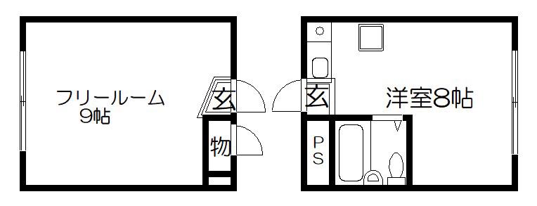 ハイツ金閣(ワンルーム/2階)の間取り写真
