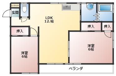 コーポマスダ(2LDK/2階)の間取り写真