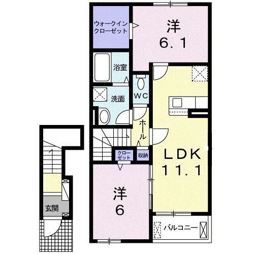 エム・スマイル(2LDK/2階)の間取り写真