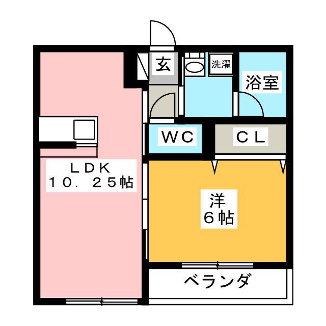 富士見テラス鎌倉(1LDK/1階)の間取り写真