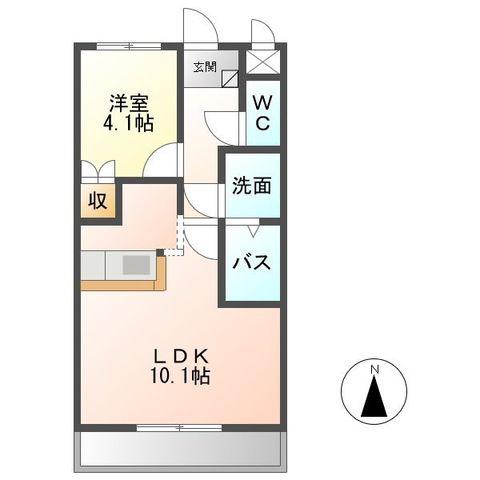 イーストPIA(1LDK/2階)の間取り写真