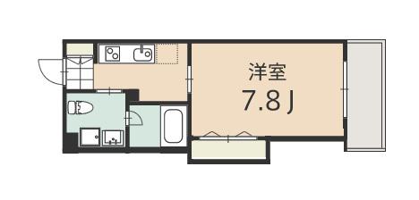Eプラス3(1K/2階)の間取り写真