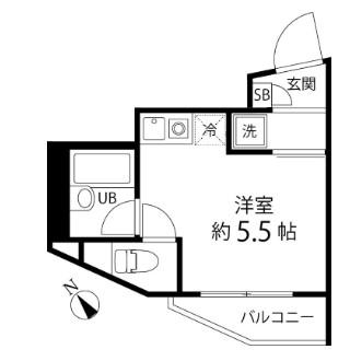 TS GARDEN EBISU(ワンルーム/2階)の間取り写真