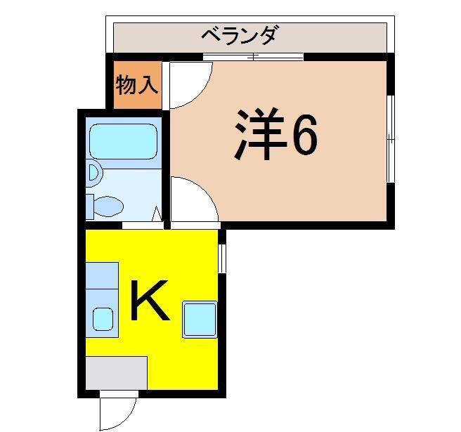 園田ビル(1K/3階)の間取り写真