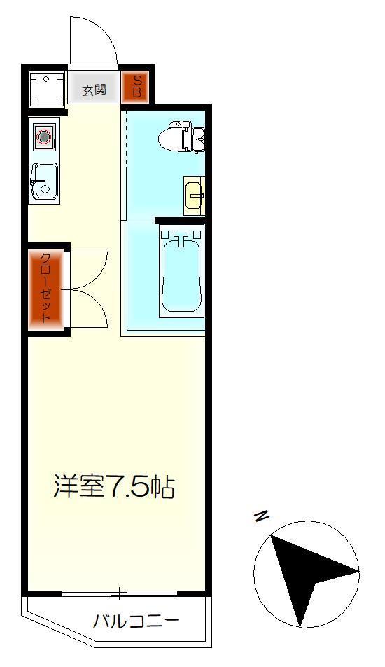 DER GLANZ.Y2 青山(1K/2階)の間取り写真