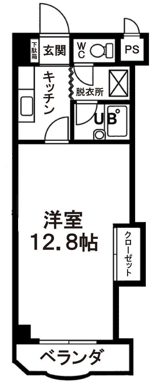 グラーベ.I(1K/5階)の間取り写真