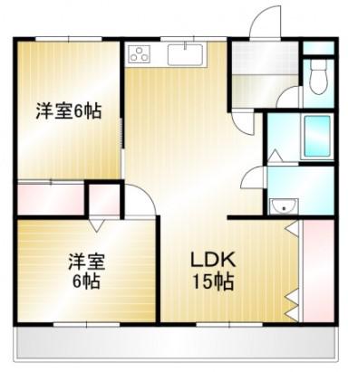 石原マンション(2LDK/3階)の間取り写真