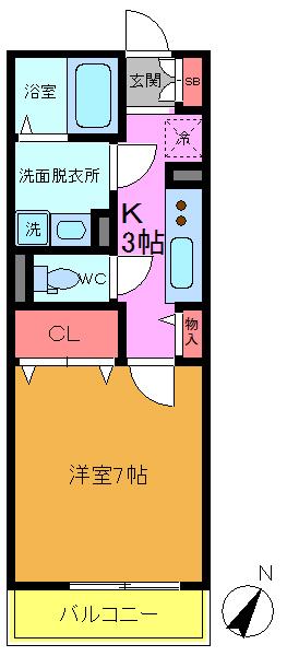 コスモヒロセ(1K/1階)の間取り写真
