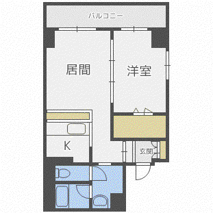 グランメール緑道館(1LDK/9階)の間取り写真