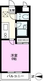 メテオール清水(1K/3階)の間取り写真