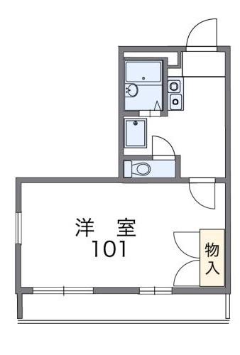 ドリームレジデンス1(1K/1階)の間取り写真