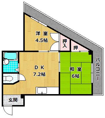 Mプラザ津田駅前弐番館(2DK/3階)の間取り写真