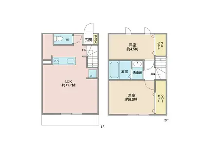 コオリナII(2LDK/1階)の間取り写真