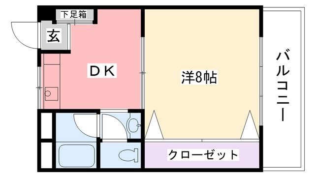 曙コーポ(1DK/3階)の間取り写真