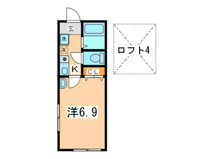 クイーンシップ横須賀中央II(1K/1階)の間取り写真
