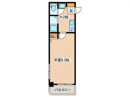 エクメーネ橋本II(1K/4階)の間取り写真