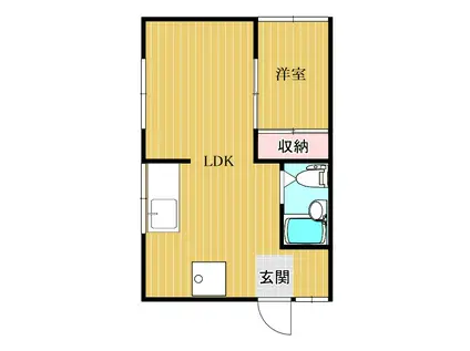 山田文化(1LDK/2階)の間取り写真