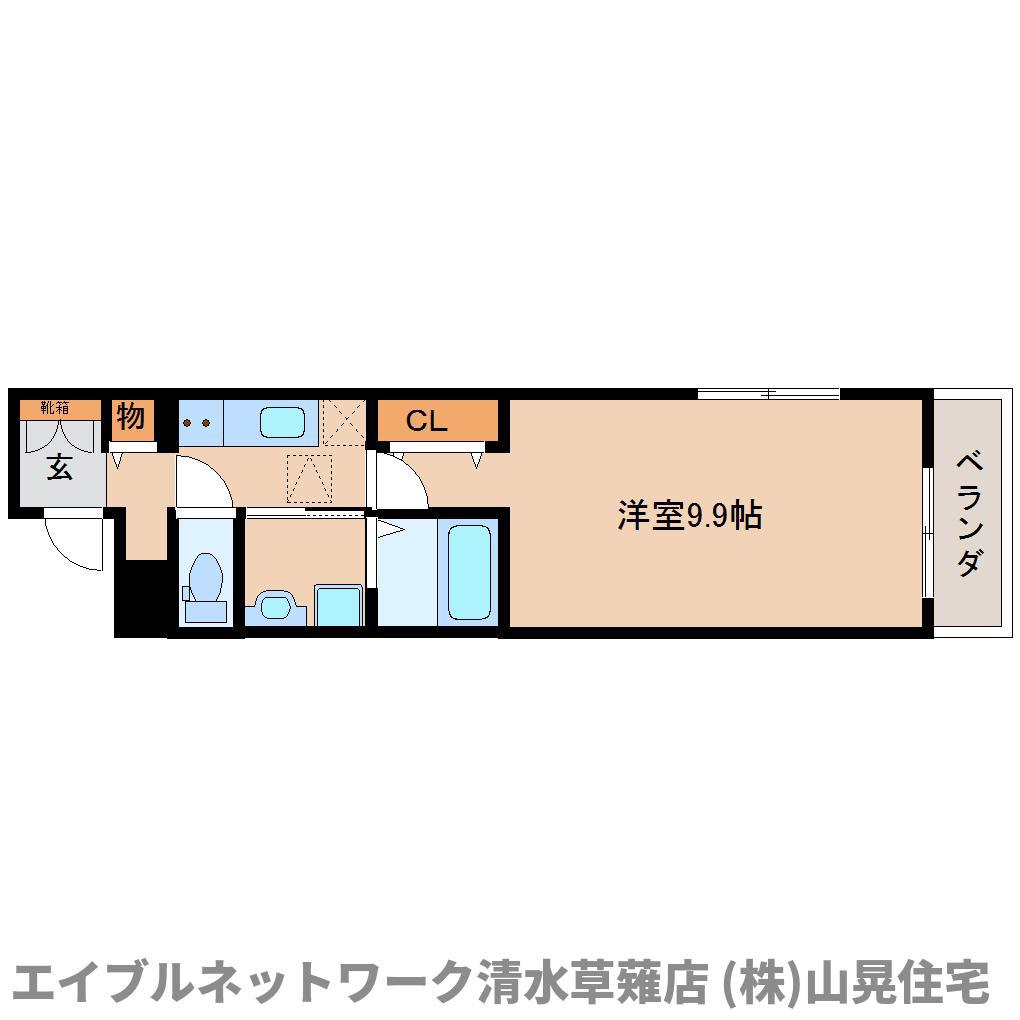 ソラリス(1K/1階)の間取り写真